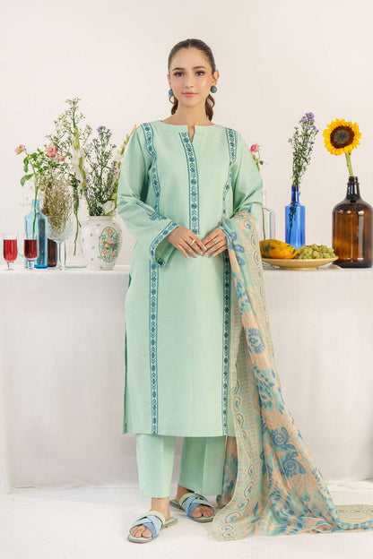 Hana D # 207 - 01 | 3pc Luxury Dhanak | Wool Print Shawl