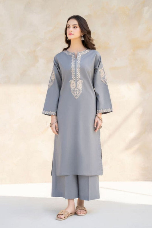 Hana D # 214 - 01 | 2pc Luxury Khadar | Embroidered Shirt And Trouser