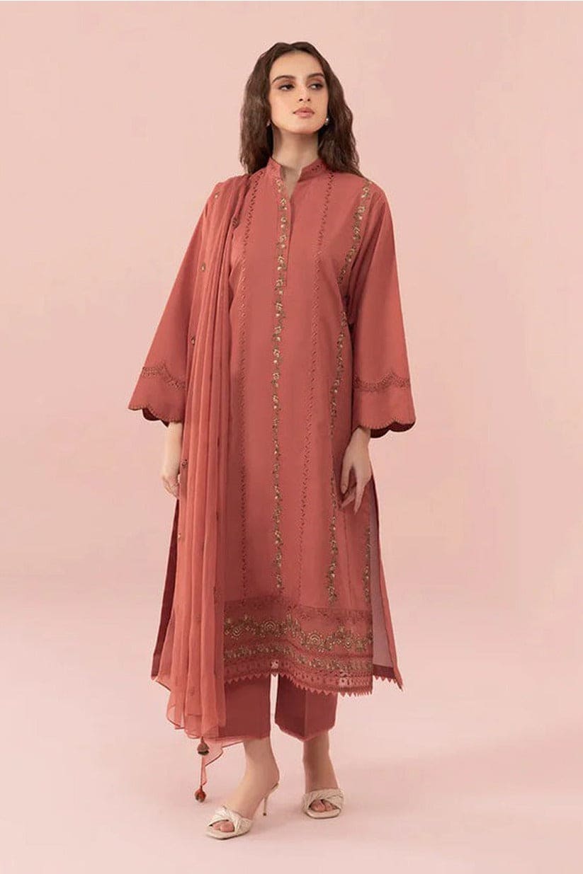 SAPPHIRE - 3PC LAWN EMBROIDERED SHIRT WITH CHIFFON EMBROIDERED DUPATTA AND TROUSER