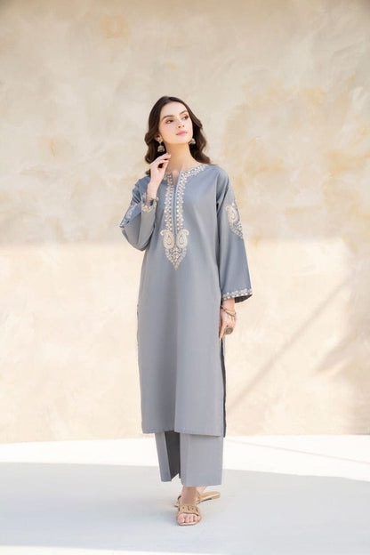 Hana D # 214 - 01 | 2pc Luxury Khadar | Embroidered Shirt And Trouser