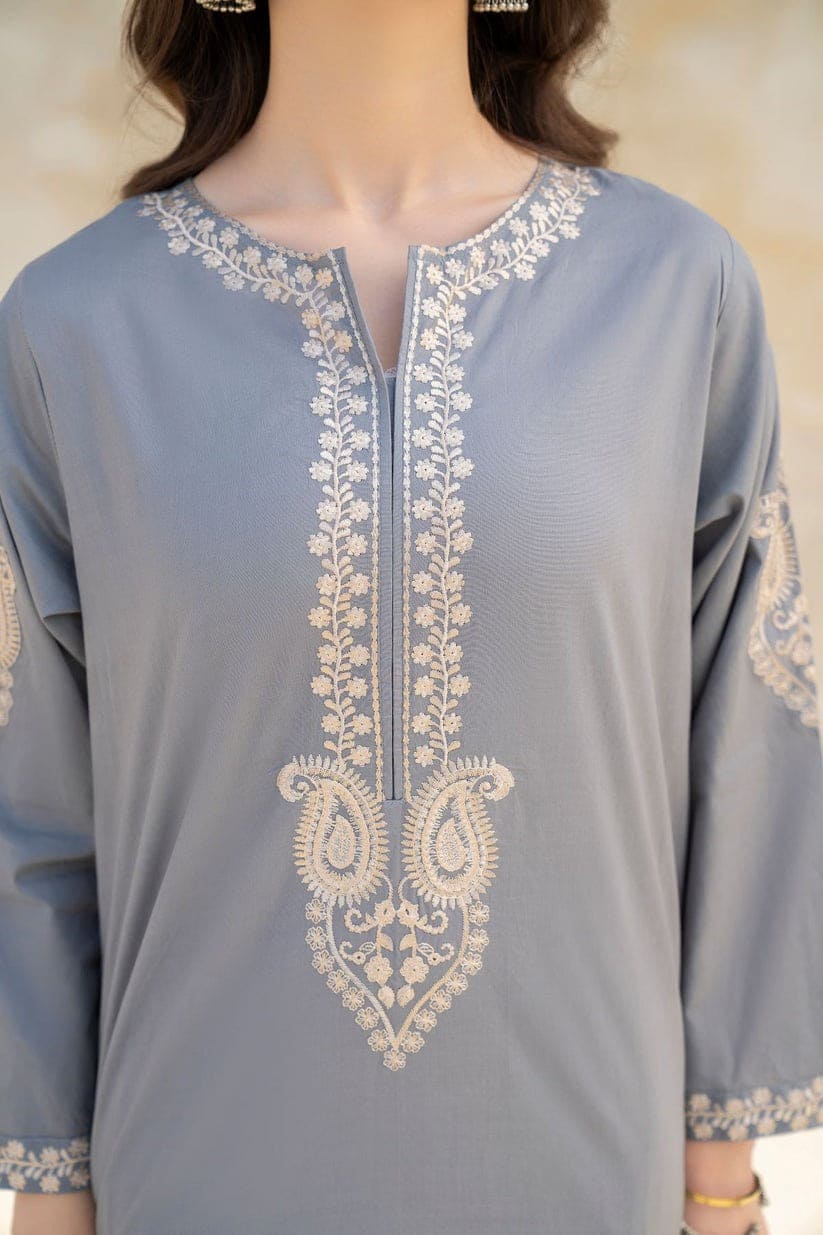 Hana D # 214 - 01 | 2pc Luxury Khadar | Embroidered Shirt And Trouser